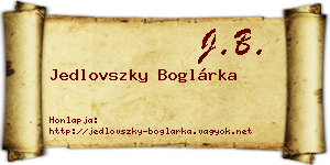 Jedlovszky Boglárka névjegykártya