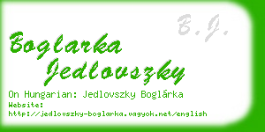 boglarka jedlovszky business card