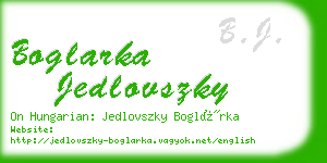 boglarka jedlovszky business card